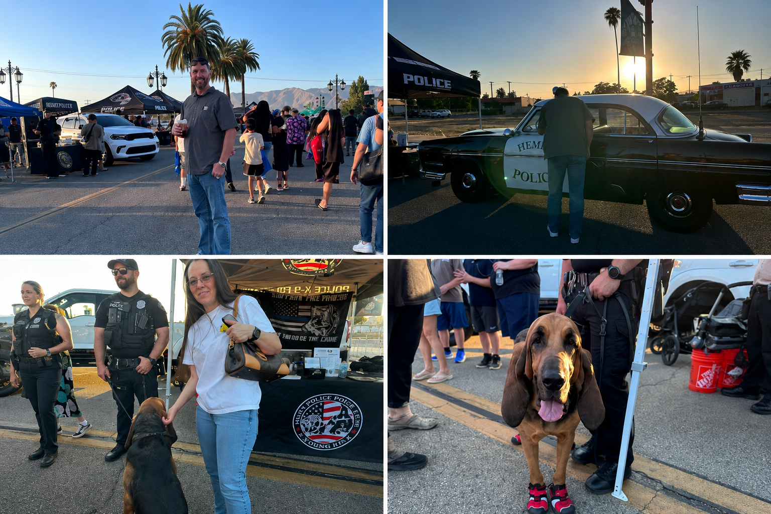James Welker and his wife Brandie attending National Night Out with Hemet residents and public-safety representatives